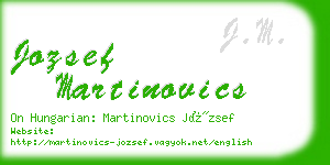 jozsef martinovics business card